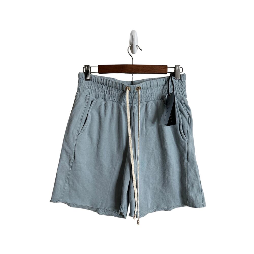Les Tien Yacht Sweat Shorts Dusty Blue Cotton Mens XS NWT